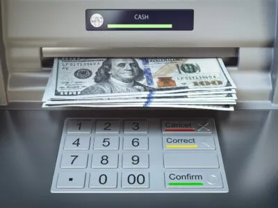 Open Banking or Closed to the World: What Will the National Bank of Georgia Choose 7 atm machine and money withdrawing dollar banknote 2021 08 26 16 57 01 utc English Banking sistem, Georgia, тбилиси