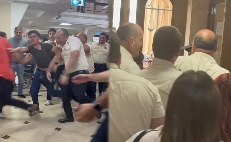 Scuffle Breaks Out Between Activists and Court Bailiffs at Tbilisi City Court
