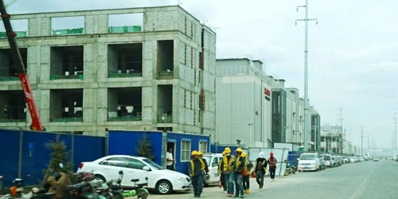 Rows of data centres being built in Inner Mongolia