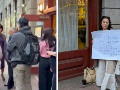 «Вам не стыдно?»: в Нью-Йорке грузинские эмигранты устроили протест Бочоришвили 2 image 2026 09 24 08 15 42 1 новости