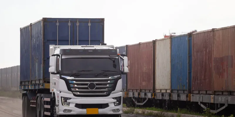 Exports from Georgia to Iran Surge by 746% 1 white truck with shipping containers on rails 2026 03 20 03 59 22 utc News