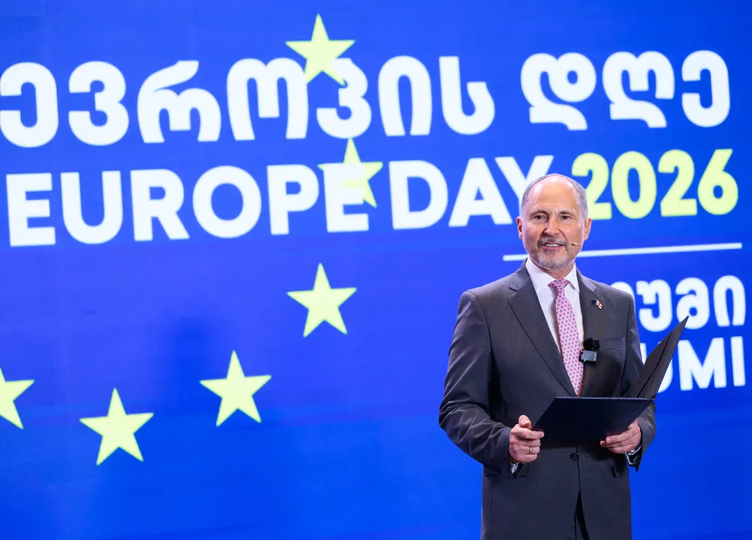 Pawel Herczynski Addresses Europe Day 2026 Guests in Georgian