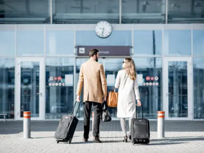 stylish couple arriving at airport with luggage 2026 09 24 02 44 07 utc News